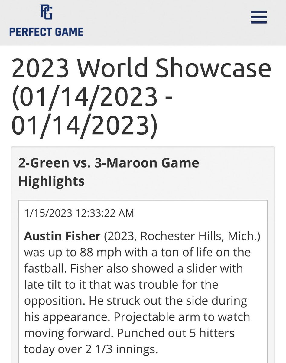 Austin Fisher (@austinfisher05) on Twitter photo 5Ks in less then 3 innings. Slider was dialed in. Thanks for the opportunity <a href="/PGShowcases/">PG Showcases</a>!
<a href="/KyleFedorka/">Kyle Fedorka</a> <a href="/HP_Training/">High Performance Training</a> <a href="/OLSMBaseball/">OLSM Baseball</a> 5Ks in less then 3 innings. Slider was dialed in. Thanks for the opportunity <a href="/PGShowcases/">PG Showcases</a>!
<a href="/KyleFedorka/">Kyle Fedorka</a> <a href="/HP_Training/">High Performance Training</a> <a href="/OLSMBaseball/">OLSM Baseball</a>