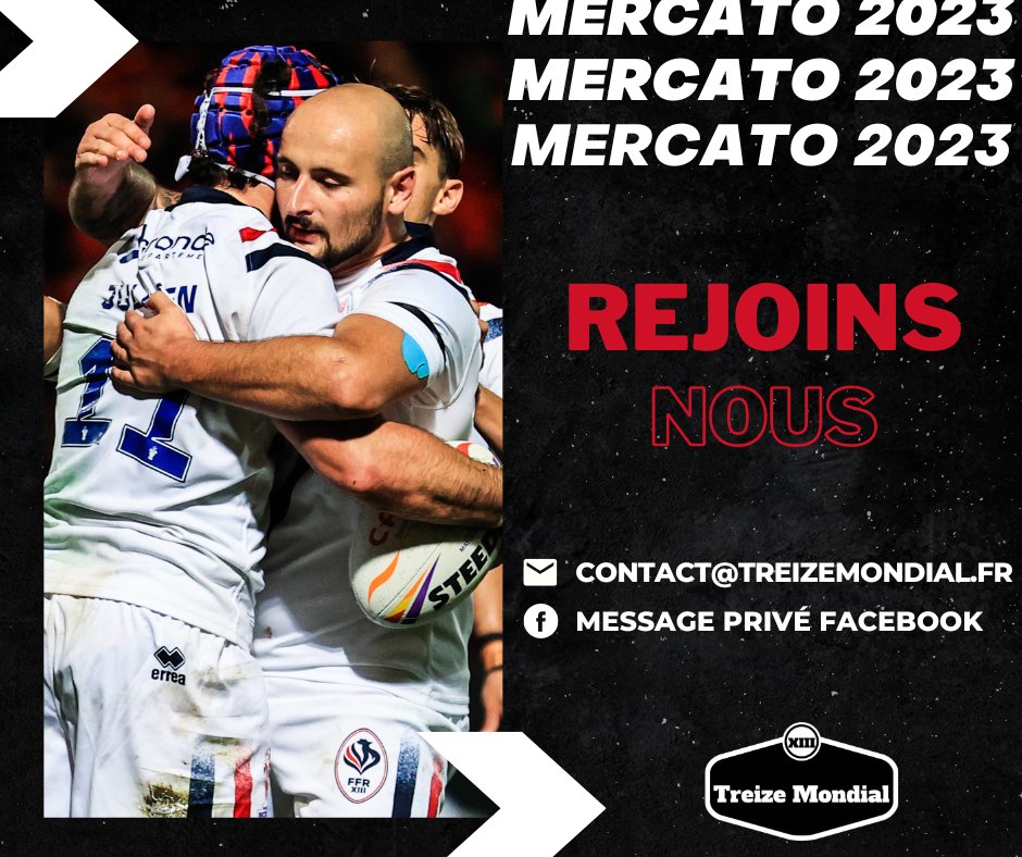 XIIIMondial's tweet photo. 🚨 𝐓𝐑𝐄𝐈𝐙𝐄 𝐌𝐎𝐍𝐃𝐈𝐀𝐋 𝐑𝐄𝐂𝐑𝐔𝐓𝐄 ! 🖊

Pour cette nouvelle année, Treize Mondial recherche des fans de rugby à XIII qui souhaitent faire partager leur passion en intégrant notre équipe de rédacteurs !

Plus de renseignements par mail ou message privé Facebook 🙂 https://t.co/m07y4yuMJ3