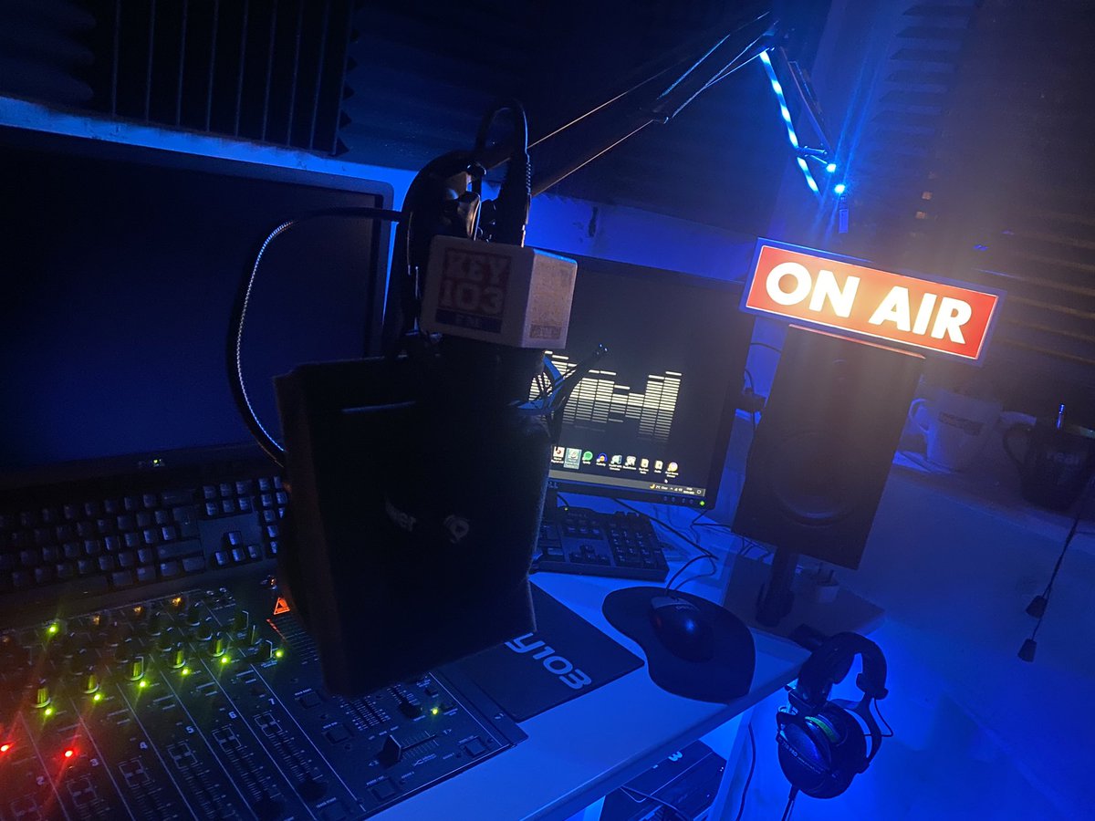 stevecrumley's tweet photo. You need an “ON AIR” light in there fella like mine! 😂 #homestudio #voicetrack #voicetracker https://t.co/ahJFJd6LO8