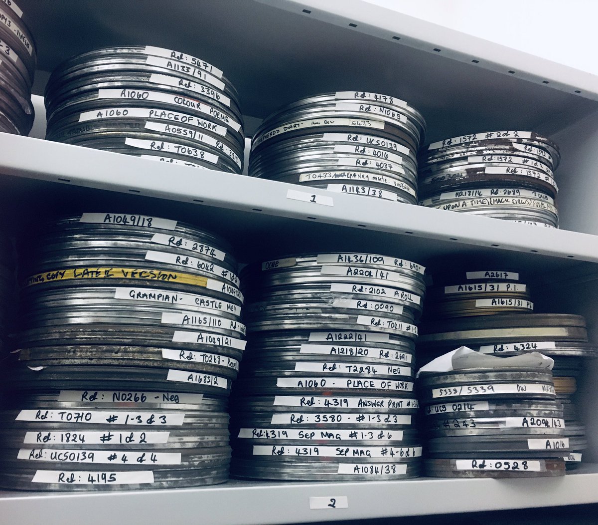 FutureArch1vist's tweet photo. An amazing visit to @nlskelvinhall to see behind the scenes of the sound and moving image archives! 📽#DigitalPreservation #soundarchive #movingimagearchive @UofGInfoStudies https://t.co/bk6c1o1iAU