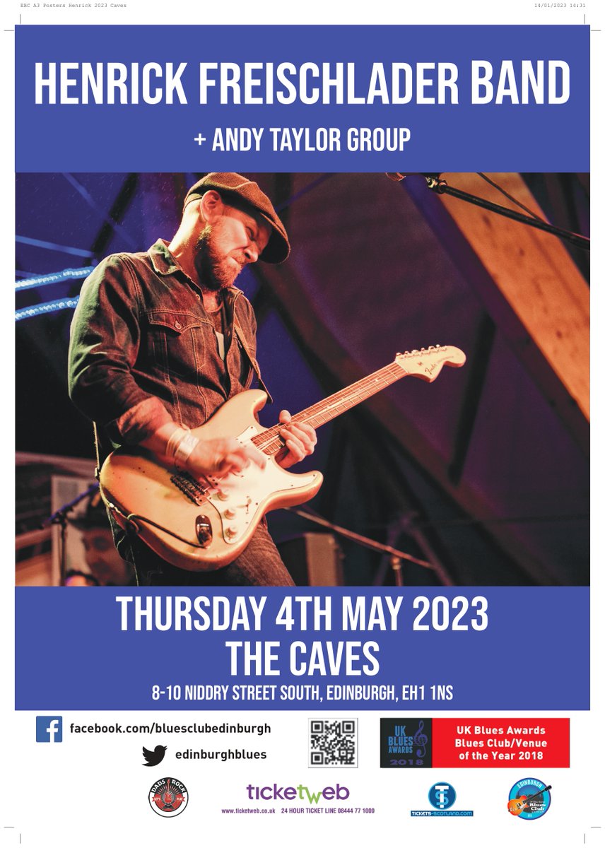 Germany's most famous and prolific bluesman comes to Edinburgh in May. @BluesRockReview @ClassicRockMag @bluesrock_abdn @RockBluesMuse @PabloBluesShow @guitarguitaruk @Guitarist_Mag @GuitarWorld @BluesMagazine