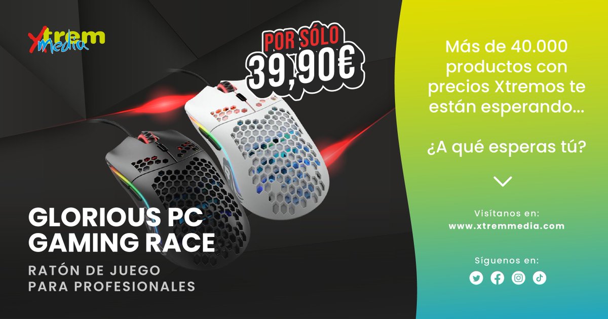 Xtremmedia's tweet photo. ¿Eres un auténtico gamer?🎮 🕹️ 🖱️ ...

Concebido por una comunidad de jugadores apasionados, los ratones gaming Glorious PC Gaming Race llevarán tu experiencia de juego a alturas inimaginables.

¡PREPÁRATE PARA UNA VELOCIDAD, CONTROL Y COMODIDAD XTREMAS!

https://t.co/EqxDFxwU16 https://t.co/qzx86ZRteA