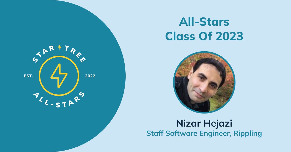 oss powers <a href="/Rippling/">Rippling</a> ⭐️⭐️⭐️

proud to share that Nizar Hejazi has been named a <a href="/startreedata/">StarTree</a> All-Star for 2023!! We're excited to continue partnering with startree and build innovative and mission critical software at rippling!