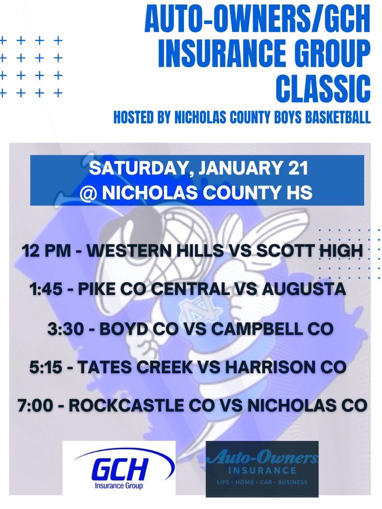 Come out Saturday to the High School gym for 5 games throughout the day! Thank you sponsors for getting this done and we appreciate it! 🔷⚪️🏀