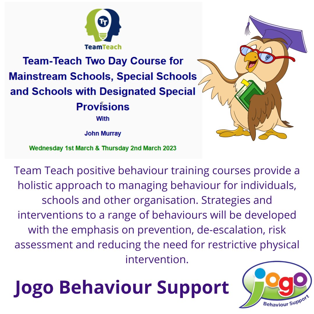 JogoBehaviour's tweet image. Due to popular demand #Jogobehavioursupport are putting on another Level Two Team Teach course.  For more information and booking please click here: jogobehavioursupport.com/courses.php

#teamteach #schools #specialschools #behavioursupport #teaching #holisticapproach