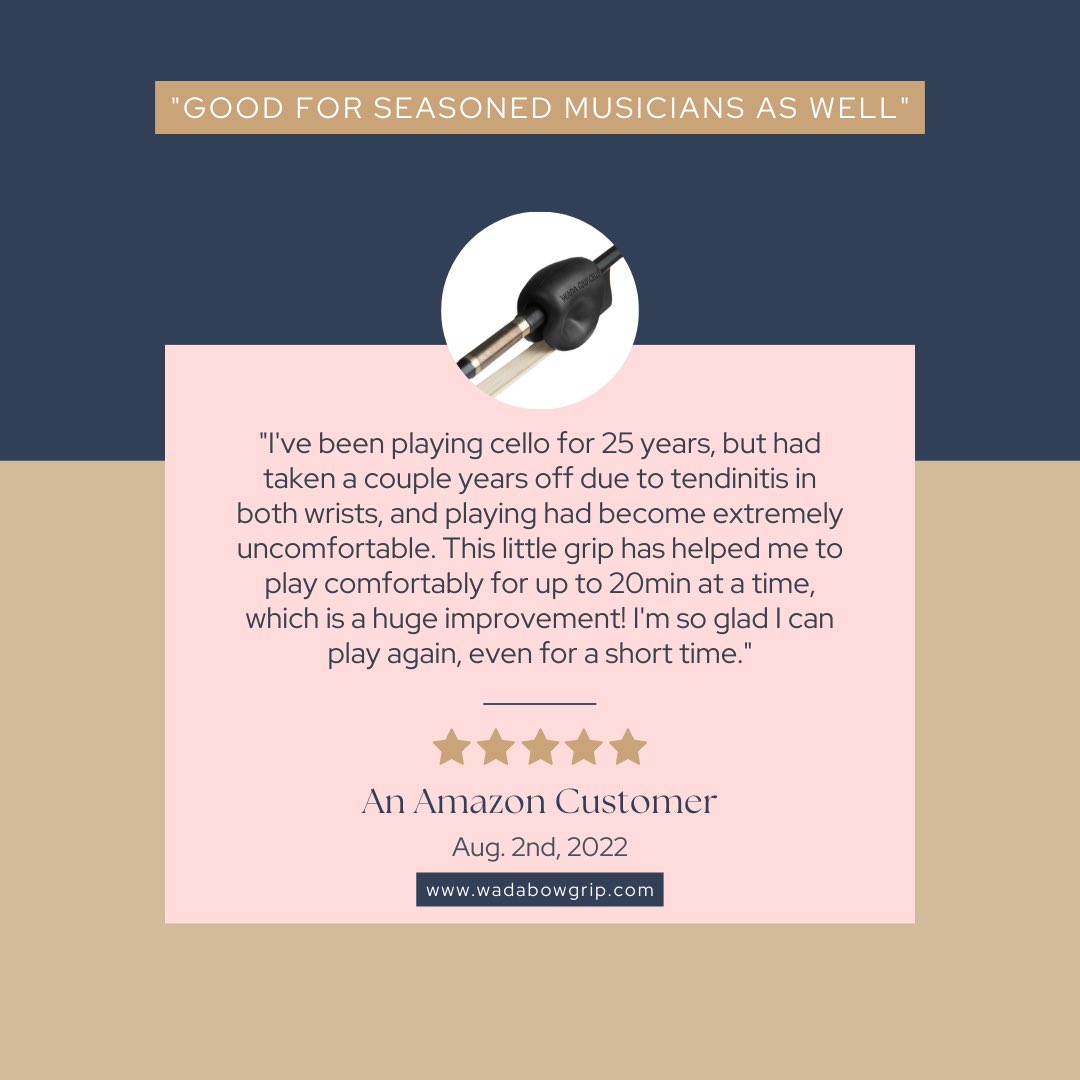 BowGrip's tweet image. Your bow hold is more than simply finding what makes the most rich or delicate sounds - your bow hold can mean the longevity of your craft. Prioritize ergonomics as you build your bow hold. 
Visit wadabowgrip.com
•
•
•
•
#cello #celloplayer #cellist #cellistlife