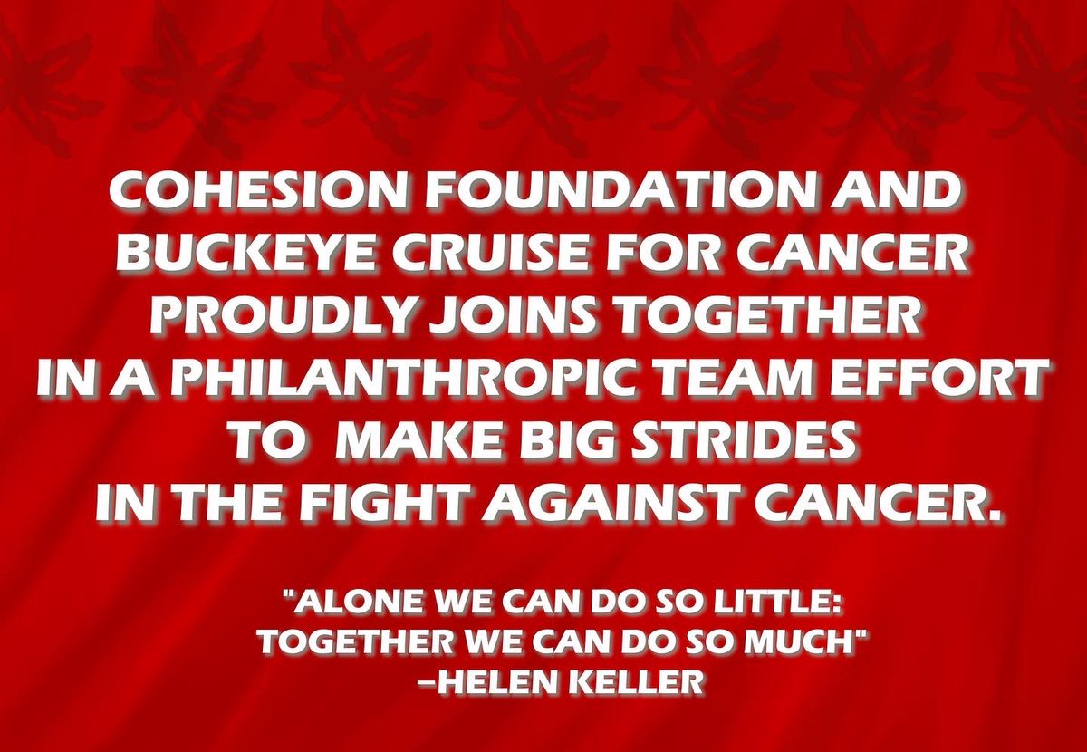 cohesionohio's tweet photo. All aboard! 🛥️
Cohesion Foundation and @BuckeyeCruise proudly join together in a cohesive philanthropic approach to impact Buckeye Nation! 🤝
Cohesion Foundation is ready to set sail with BC4C, February 27 - March 6.
#ALLinOSU #purposedrivenNIL #beatcancer #BC4C https://t.co/A5DypGvOqb