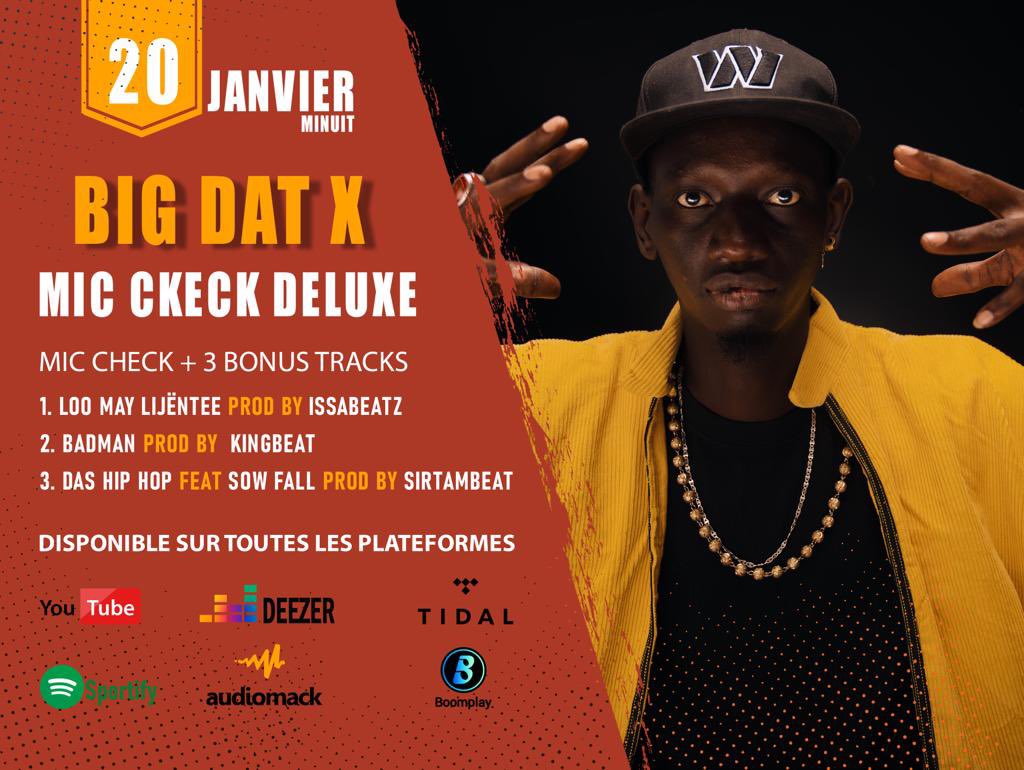BigDatX2's tweet image. Mic Check Deluxe sera disponible sur toutes les plateformes ce 20 Janvier 2023 à 00H 
Pré-Enregistrez ici : BigDatX.bfan.link/mic-check-delu…

Visuel 1: @EyelitStudio 
Visuel 2: Ouz OG

#miccheckdeluxe #bigdatx #miccheck