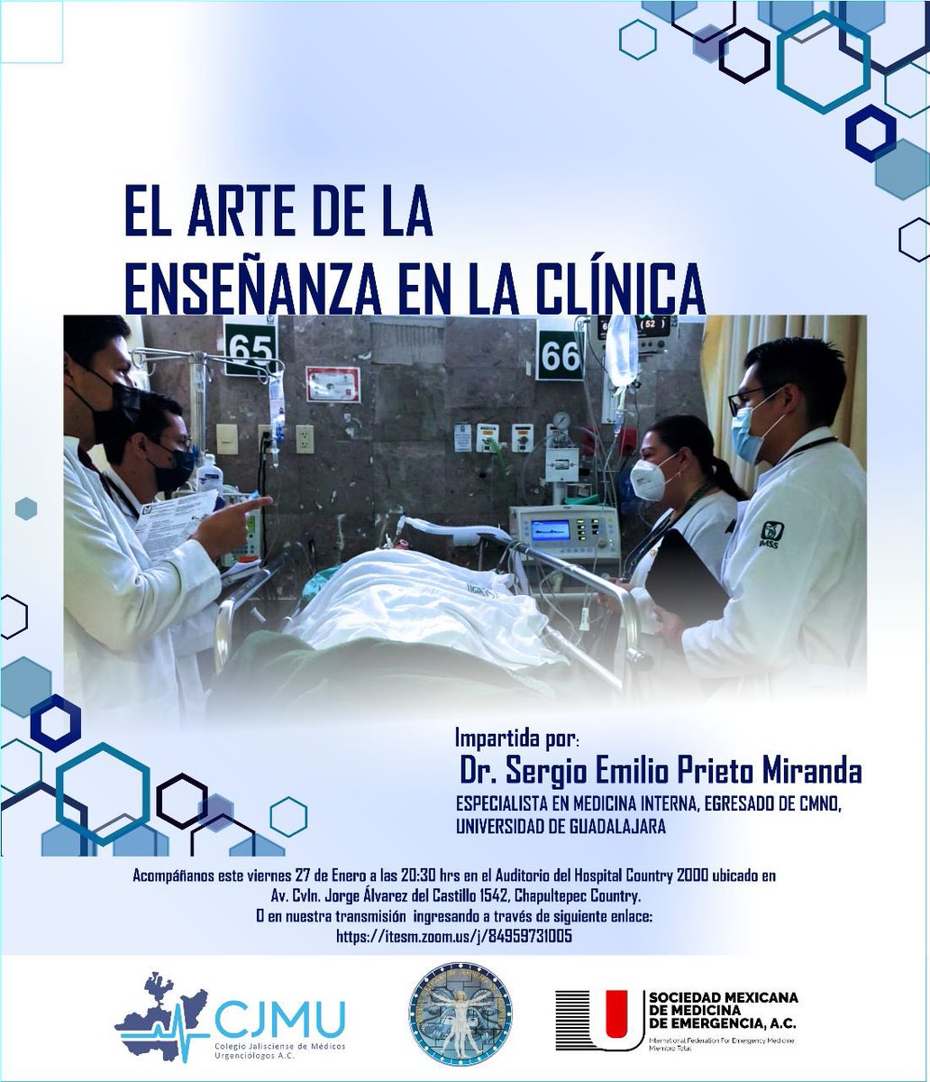 CJMUreal's tweet photo. Próximo viernes 27 de enero, invitados todos a nuestra sesión mensual del CJMU con el Dr. Prieto https://t.co/h7h5F68UQ7