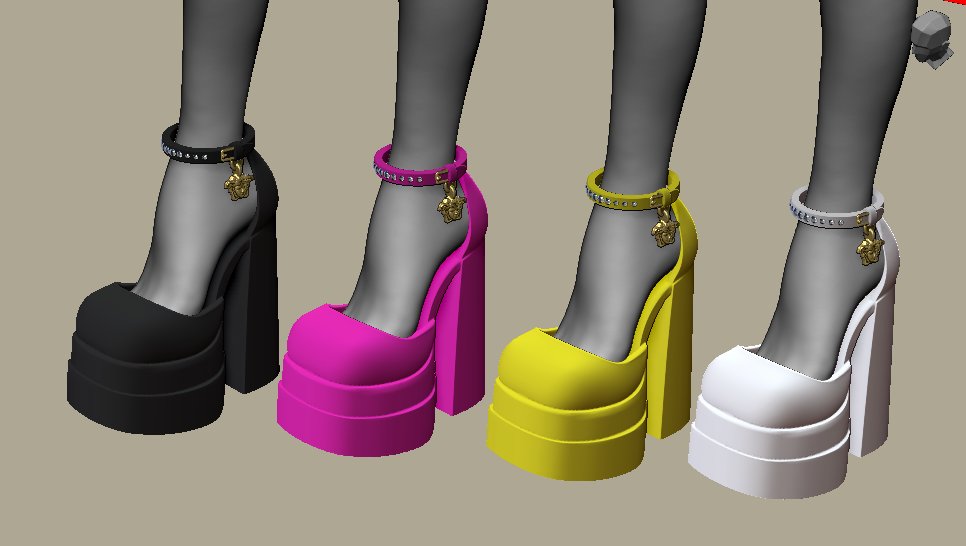 Caapdoll's tweet photo. I decided to complete the whole shoe by making the ankle strap as a separated piece, all the budget went on sculpting the medusa https://t.co/SPiLgaeeXK