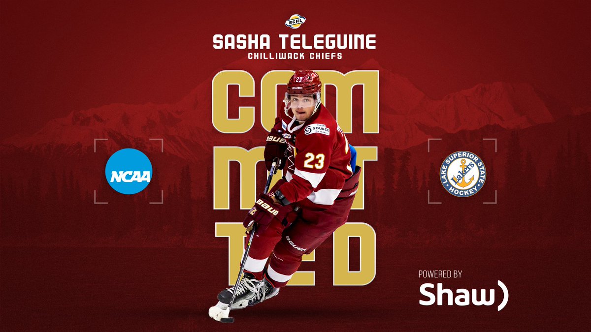 Congrats to Chilliwack Chiefs F Sasha Teleguine on his commitment to Lake Superior State University!

#ModernHockey | <a href="/ShawInfo/">Shaw Communications</a> 

📸 <a href="/garrettjames22/">Garrett James</a>