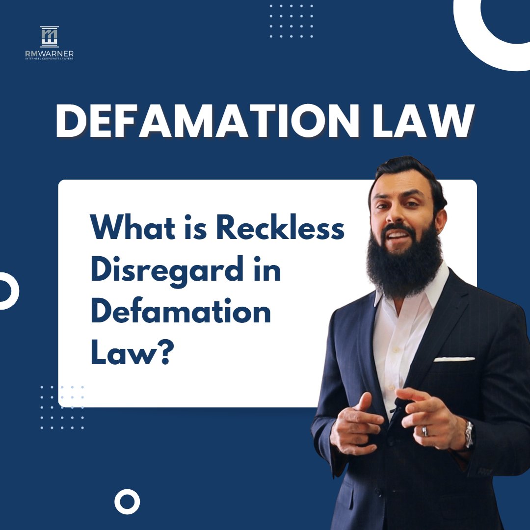 RMWarnerLaw1's tweet image. Reckless disregard is a term used in #defamationlaw. It allows a plaintiff to win a #defamationcase even if the defendant didn't know what they were saying was false. Ready to speak with a #defamationattorney? Click the link in our bio today to consult with a #defamationlawyer.