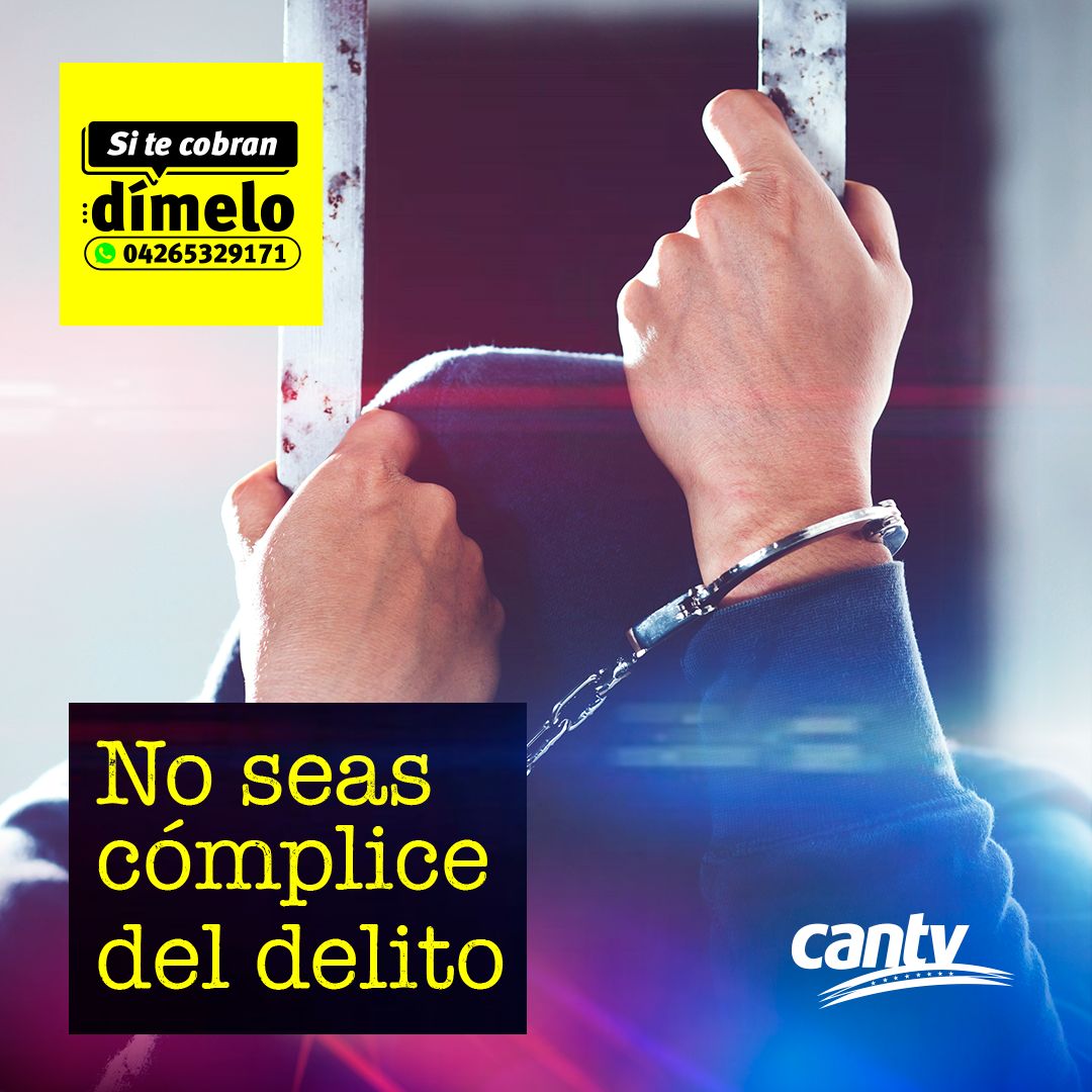 salaprensaCantv's tweet photo. #18Ene 📌Estimado usuario, recuerda que al realizar pagos de manera irregular a cualquiera de nuestros trabajadores, estás siendo partícipe de un delito previsto y sancionado en la Ley Contra la Corrupción con pena de prisión hasta de cuatro años. ¡No seas cómplice del delito! https://t.co/HjFMTxELZo