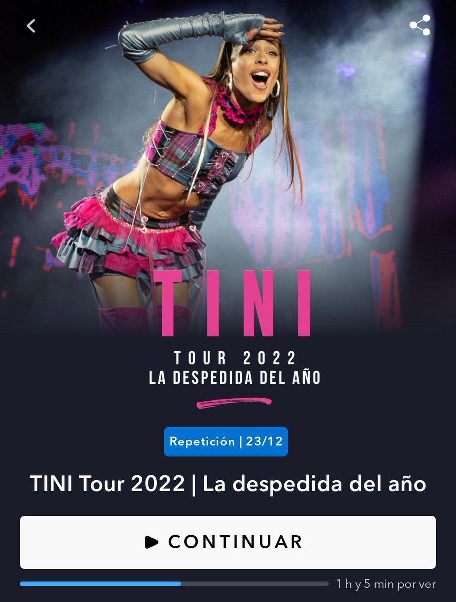 No nos olvidemos que cada día que pasa, es un día menos para disfrutar del show de Tini en las plataformas, cada vez que se pueda lo disfrutemos 🙌🏻🥺 #tinistarpluslive