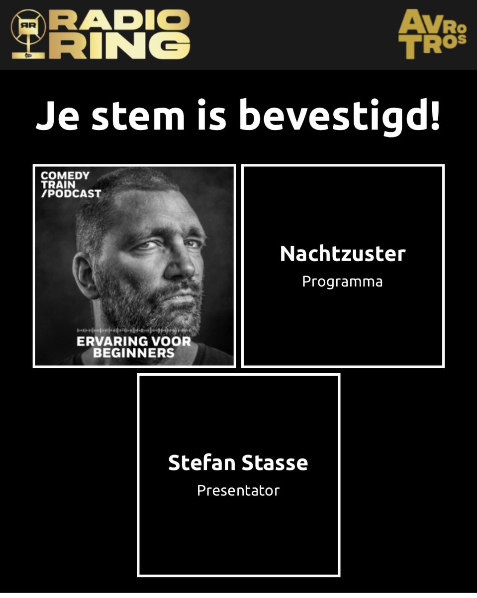 Uniek: op twee unieke presentatoren kun je niet automatisch stemmen. Dan maar zelf als suggestie toevoegen.
