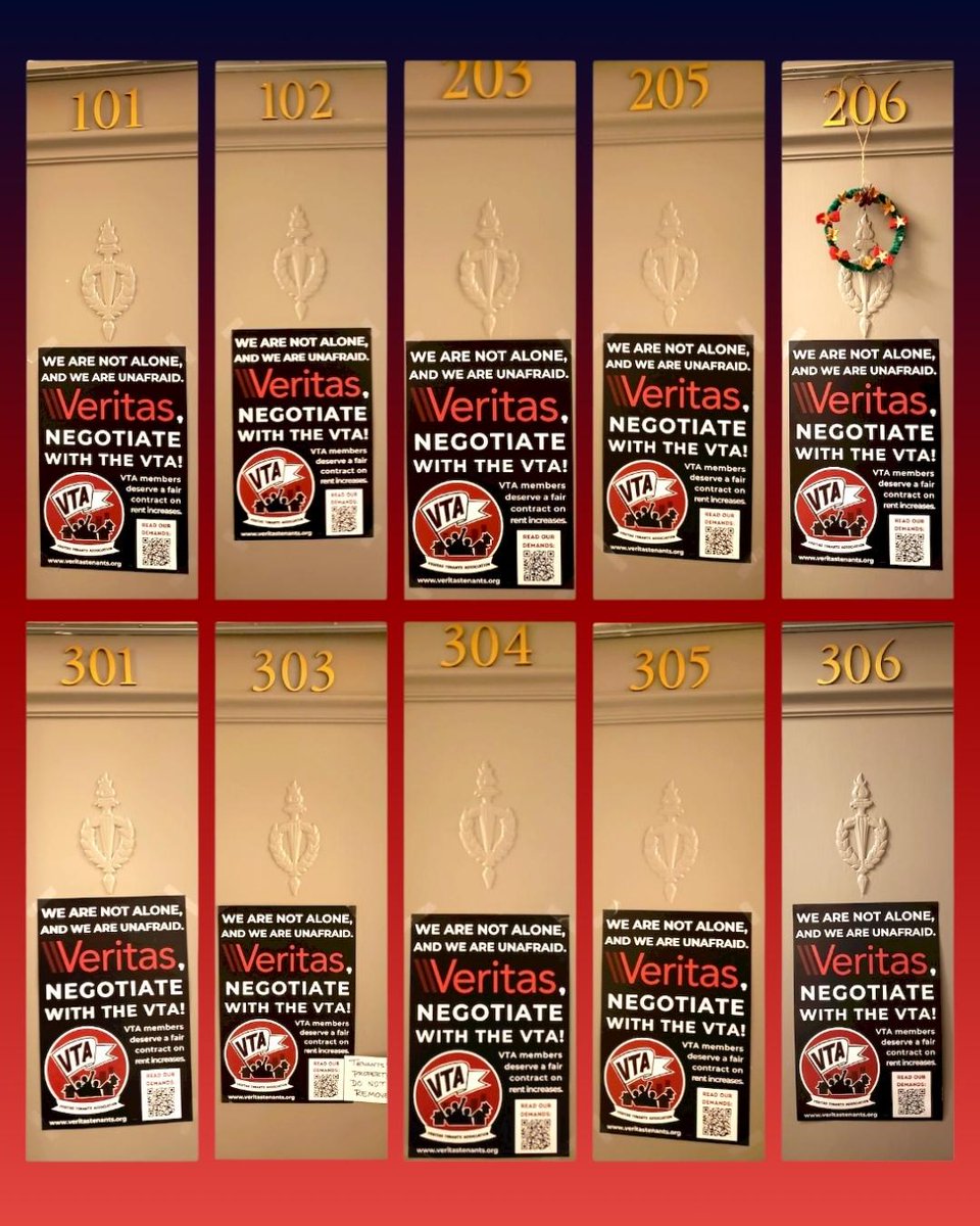 housingrightsSF's tweet photo. Veritas has yet to give an official response to the VTA’s request to open negotiations, but the fact that they took down these posters TWICE—in violation of SF’s #UnionAtHome law—indicates their intent to continue their pattern of union-busting. So the VTA’s fight continues! https://t.co/Ke2xtncV0v