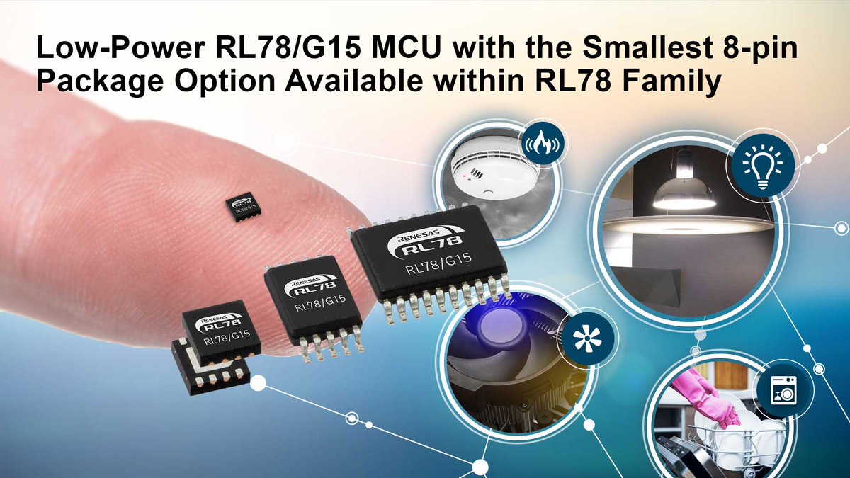 RenesasGlobal's tweet image. Introducing our new lower-power RL78/G15 MCU, with the smallest 8-pin device, measuring only 3 x 3 mm and primarily used for 8-bit MCU applications.

Read our press release to learn more: bit.ly/3GQXFBX
#microcontrollerunit #chips