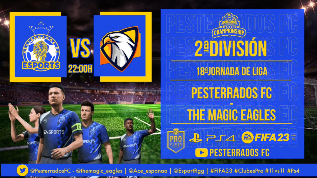 PesterradosFC's tweet photo. Competiciones para hoy:

🗓@Ace_espanaa | @EsportRgg /J18
🆚@themagic_eagles 
⏰ 22:00H

🗓@fecp_ps4 FSL /J6
🆚@CALLAO_420 
⏰22:20H

🗓@fve_fecp /J6
🆚@ReturnsBulldog 
⏰23:00H

Síguenos en 🔴DIRECTO a través de nuestro canal de YouTube:
📺PESTERRADOS FC

#ClubesPro #11vs11 https://t.co/QoBovAs6da