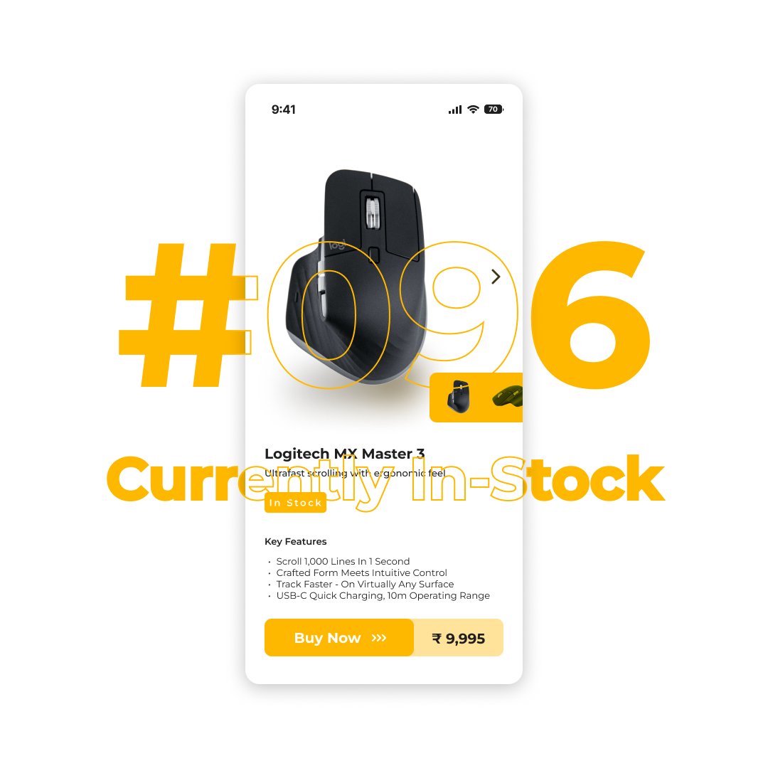 Studio_Shakh's tweet photo. DailyUI #096 Currently In-Stock

In stock product with the badge which would explain that it is in stock

#dailyui #day96 #currentlyinstock #graphiksdeign https://t.co/Gw6ya6yOXZ