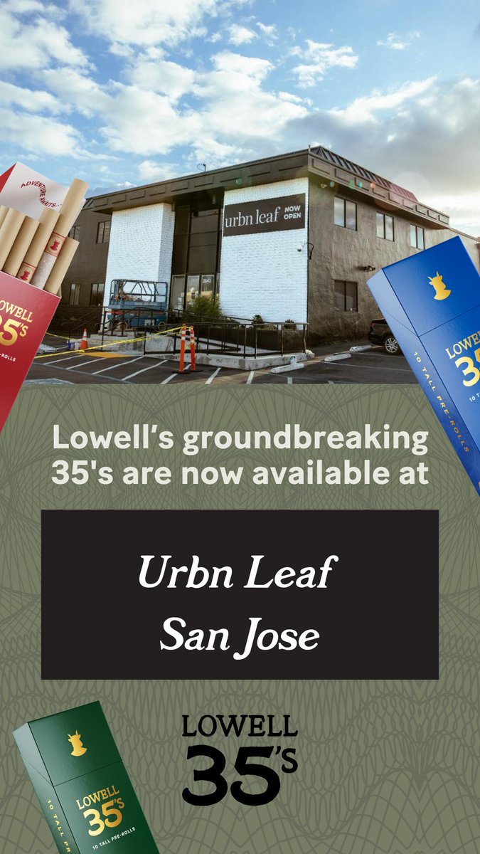 Our friends at <a href="/urbnleaf/">Urbn Leaf</a> San Jose are currently stocked up with Lowell 35s! Head on over and try them out for yourself 💨