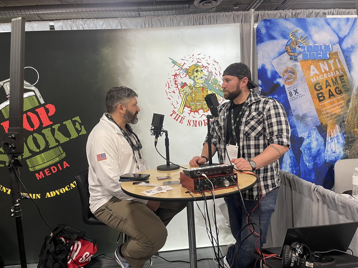 Project_Dynamo_'s tweet photo. A little behind the scenes yesterday at @nssfshotshow with @PopSmokeMedia creative director “Goldy”. 

Thanks for having us!! 

#ProjectDYNAMO #Dynamo #bryanstern #shotshow #popsmokemedia https://t.co/zUa1RbWGSa