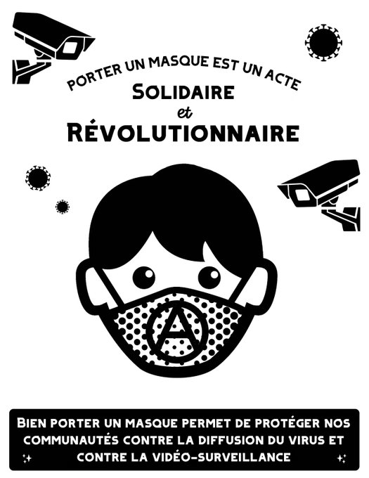 AltoWatch's tweet photo. #greve19janvier Face à l'identification, comme à la pandémie, en manifestation, sortons couvert·e·s !

Plus d'information et conseils en manif, avant, pendant et après sur Paris Luttes Info : https://t.co/H9edVPlwG7
Pour des infos au sujet de la pandémie : https://t.co/Af8oT8yiCs https://t.co/niQ21abHRW