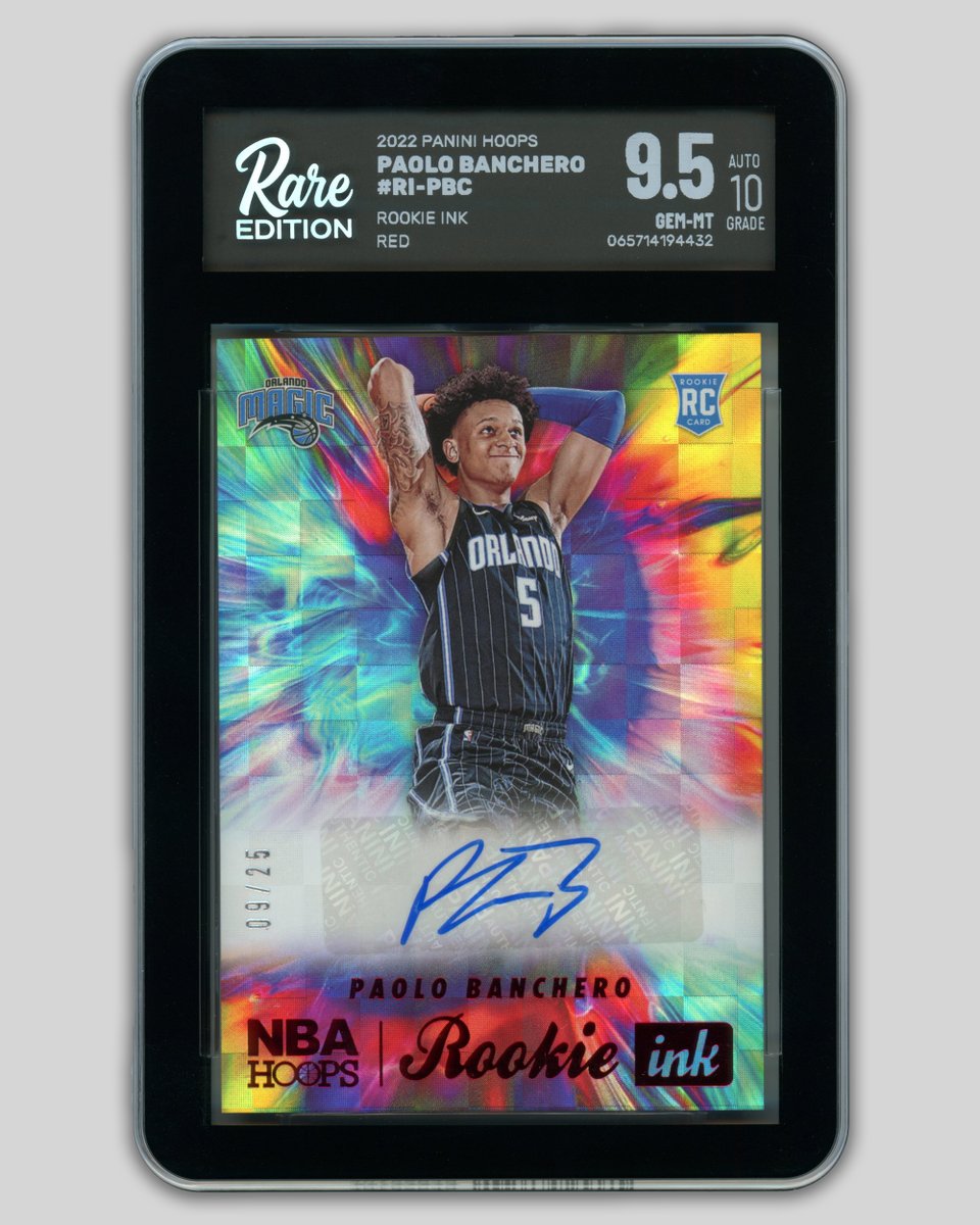 RareEditionCo's tweet photo. Paolo Banchero already deserving of the Rare Edition Slab Club treatment! 😎

@pp_doesit
2022 @paniniamerica Hoops
Rookie Ink
Red
Full Grading Report: https://t.co/WD2cTQkax7

#ElevateTheHobby and your collection at https://t.co/1aLCVFzY6G

#thehobby #nba https://t.co/zN67HVfwSo