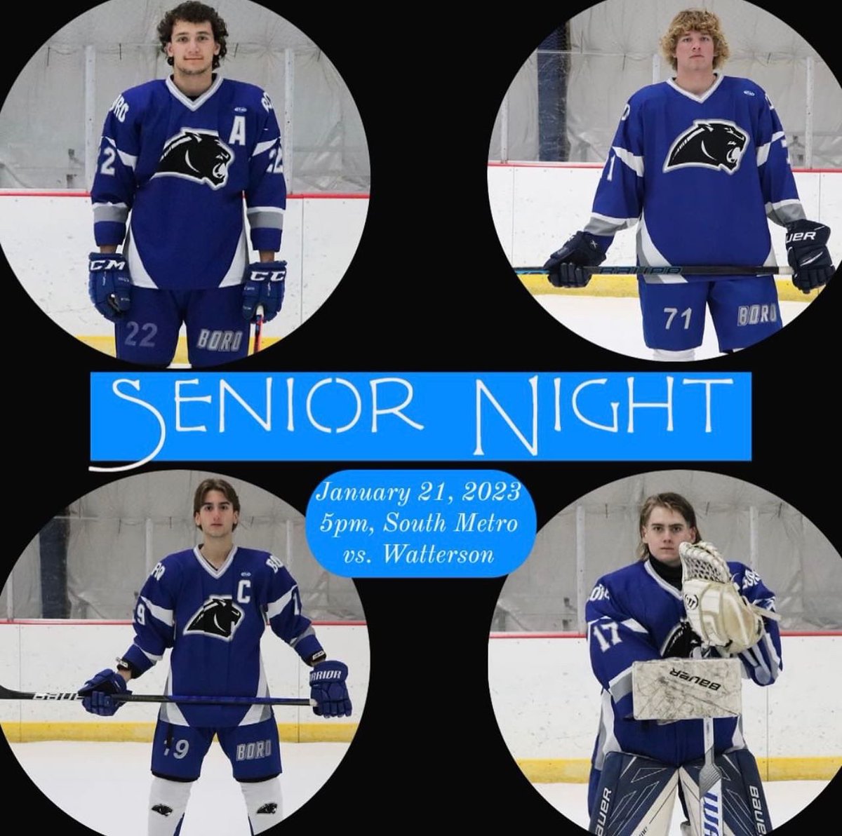 SHSBoroBlueCrew's tweet image. ATTENTION PANTHERS OF ALL AGES 🚨 We have 2 senior nights this saturday and we need you to SHOW UP AND SHOW OUT for some of the best seniors IN THE WORLD ‼️ 
Swimming senior night- 6:30 at the Coffman YMCA 
Hockey senior night- 5:00 at South Metro
