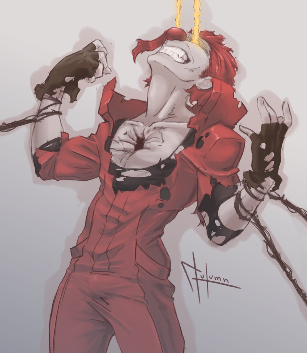 AutumnAleister's tweet photo. Mi OC (Charon) al que tengo abandonado todo el tiempo.
#digitalart #oc #hellclown https://t.co/s5WJSTWkoC