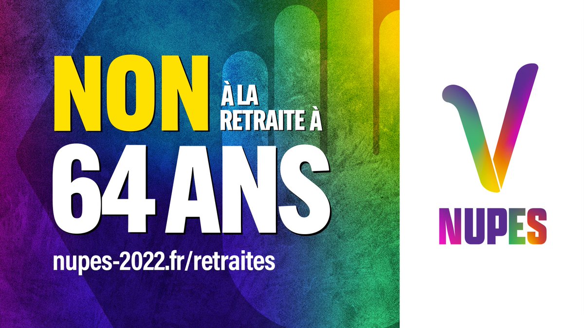 🔴 NON à la retraite à 64 ans !

✅️ Le nouveau tract de la #NUPES est disponible !

➡️ Téléchargez-le ici : nupes-2022.fr/retraites/

#ReformeDesRetraites 
#greve19janvier 
#Marche21Janvier