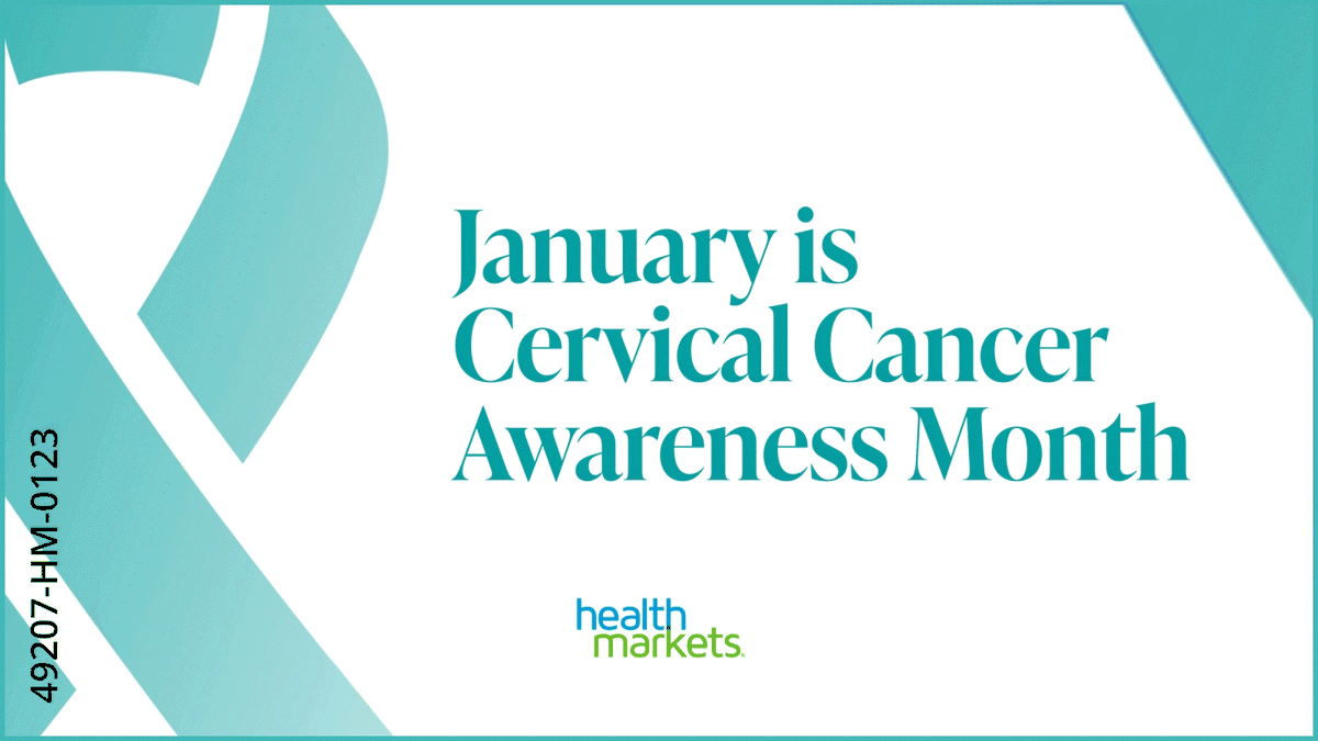 January is Cervical Cancer Awareness Month. Prevention saves lives: Ask your doctor about regular Pap tests and the HPV vaccine #cervicalcancerawarenessmonth #cervicalcancer #cervical #healthmarkets