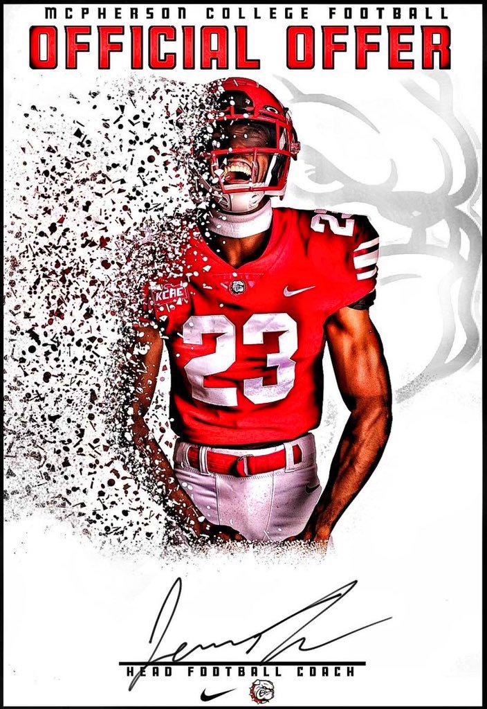 After a great conversation with <a href="/CoachJFisc/">Coach Fiscus</a> and <a href="/MACBulldogsFB/">McPherson Football</a>, i am extremely thankful to receive an offer to play Football at McPherson College <a href="/cptrojansfb/">Castle Park Football</a> <a href="/LOUIED619/">Louie Hernandez</a>