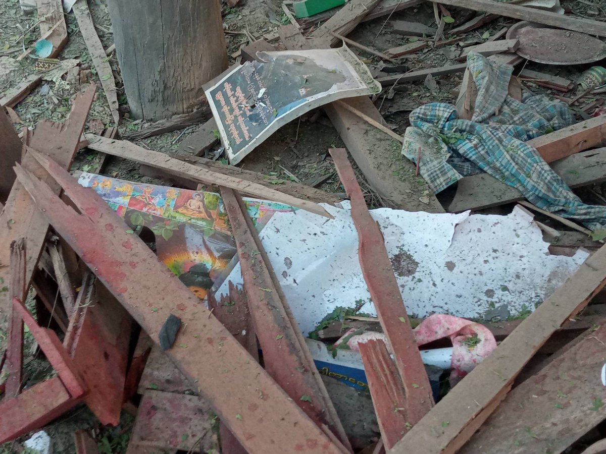 DrWinMyatAye's tweet photo. On 18.01.23, 2 villages in Katha, Sagaing were attacked by aerial bombing of #Myanmar terrorist military targeting civilians. At least 6 civilians were killed and many were injured by this attack. #Myanmar military is committing #WarCrimes against its own people. https://t.co/Nz2lBtR5o8