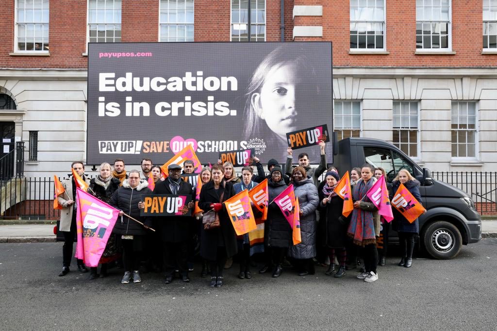 🚨🚨🚨Education is in crisis 🚨🚨🚨 We must #saveourschools. Our national advertising campaign launch today. Ball is in your court ⁦@GillianKeegan⁩ RT if you’re with us 👊🏽