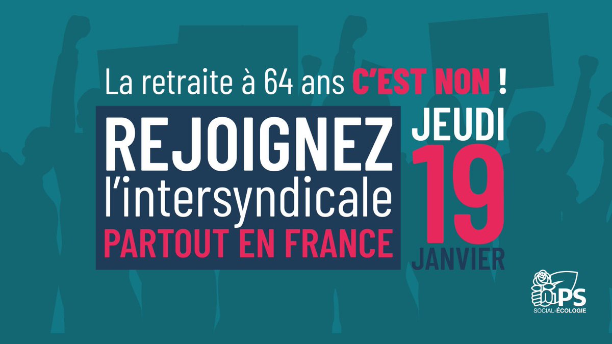 BorisVallaud's tweet photo. À demain ! Soyons nombreuses et nombreux pour dire : #64ansCestNon 

#ReformeDesRetraites #greve19janvier https://t.co/ZQT03CnkAV