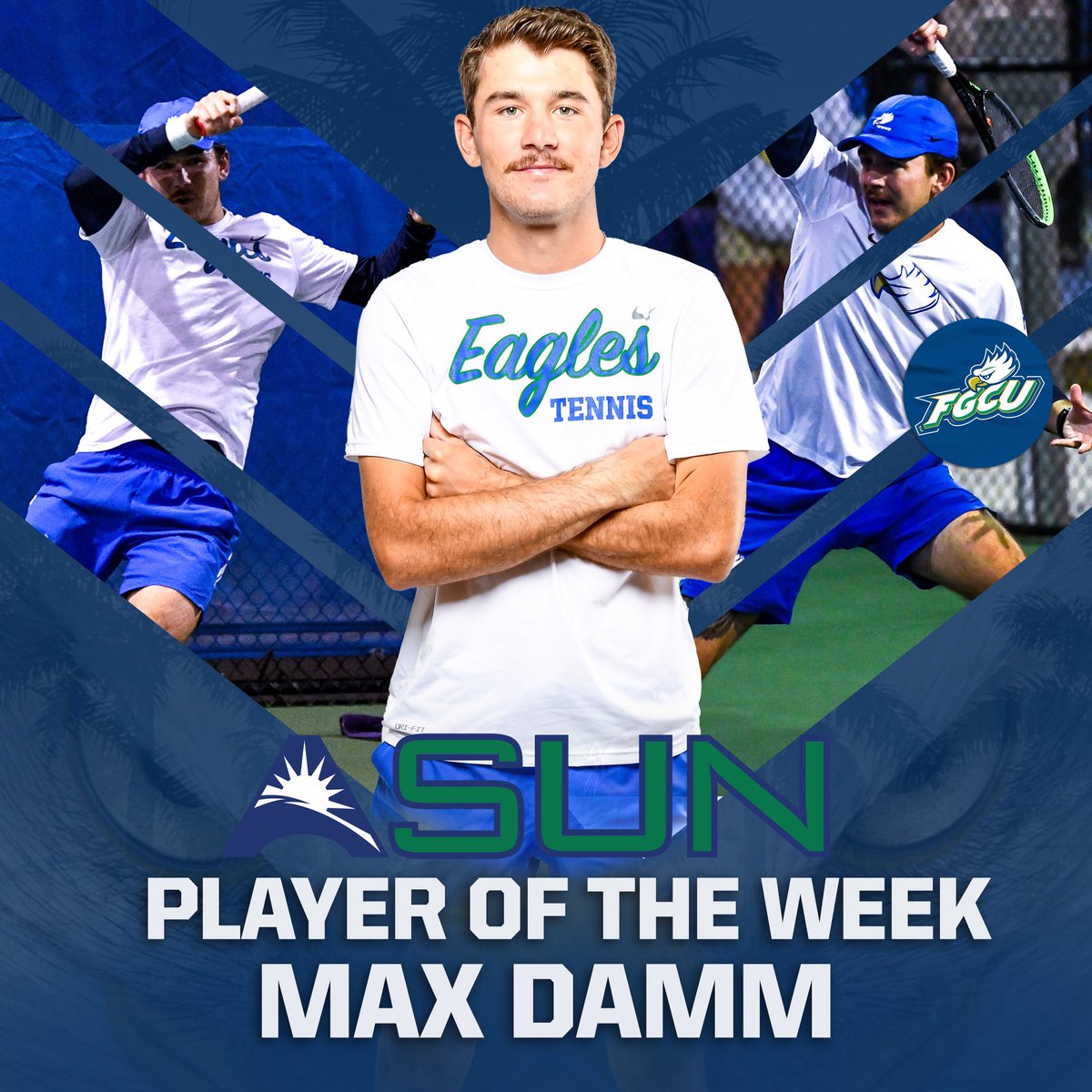 Congratulations 🎊🎉 🎊 
<a href="/MaxDamm2/">Max Damm</a> on winning the first ASUN Player of the Week award this season!

#WingsUp🤙🦅🎾