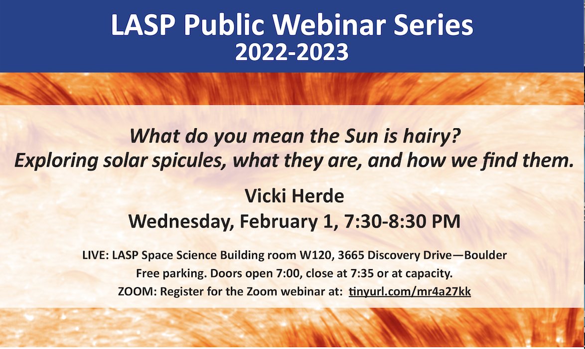 LASPatCU's tweet photo. What do you mean the Sun is hairy? 😲
Solar spicules make it look that way! Learn what these are &amp; how we study them at the next LASP @CUBoulder public lecture on Wednesday, Feb. 1. 
Register to join us online: https://t.co/11mdjn54TZ https://t.co/3iDNFeAObA