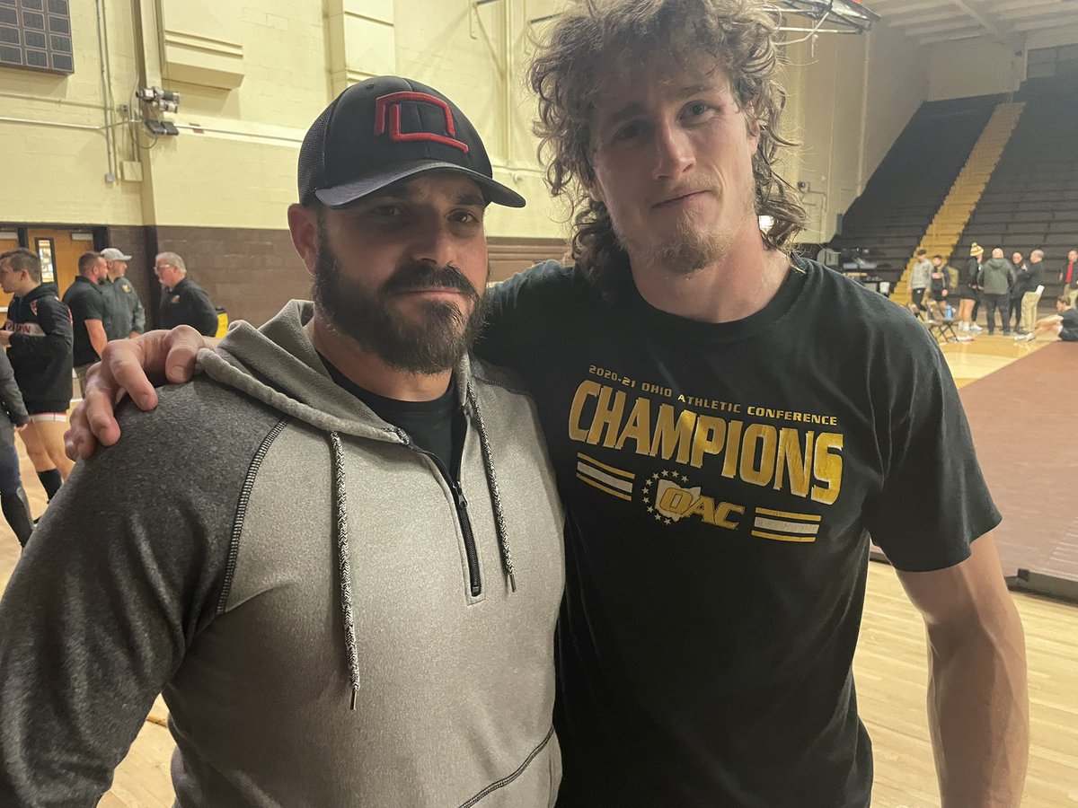 wickliffefb's tweet image. Great to see Doug Byrne at BW. Dominated on the football field at Wickliffe and now 17-1 on the mat and ranked 3rd in the nation! #Devilup #OnceABlueDevil