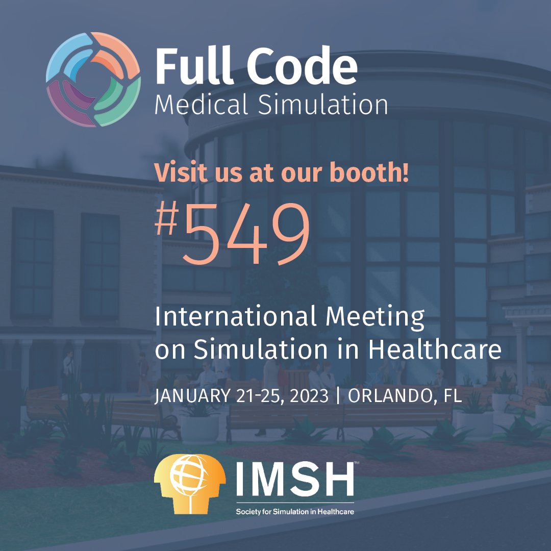 fullcodemedical's tweet photo. Attending #IMSH2023 next week? Come visit us at booth 549 to get a free demo, learn about our new product updates, and find out how daily virtual simulation can improve medical practice around the world. @SSHorg #virtualsimulation #simlab #fullcode #medsim #medicaleducation https://t.co/061WcogLB6