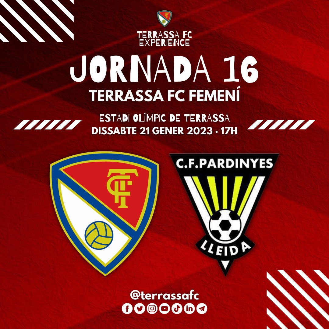 TerrassaFC's tweet photo. ๐ฒ EL PRIMER PARTIT โผ
๐ด TERRASSA FEMENร โผ
๐ El @TerrassaFC #futfem juga aquest DISSABTE (17h๐) per fi, contra el #CFPardinyes, el seu ๐ฝ๐ฟ๐ถ๐บ๐ฒ๐ฟ ๐บ๐ฎ๐๐
a l'Estadi Olรญmpic de #Terrassa!
๐ค I NO TENS CAP EXCUSA!
๐ฅณ HAS DE VENIR!
๐ซถ #TerrassaFCExperience https://t.co/rLsJRYDPRR