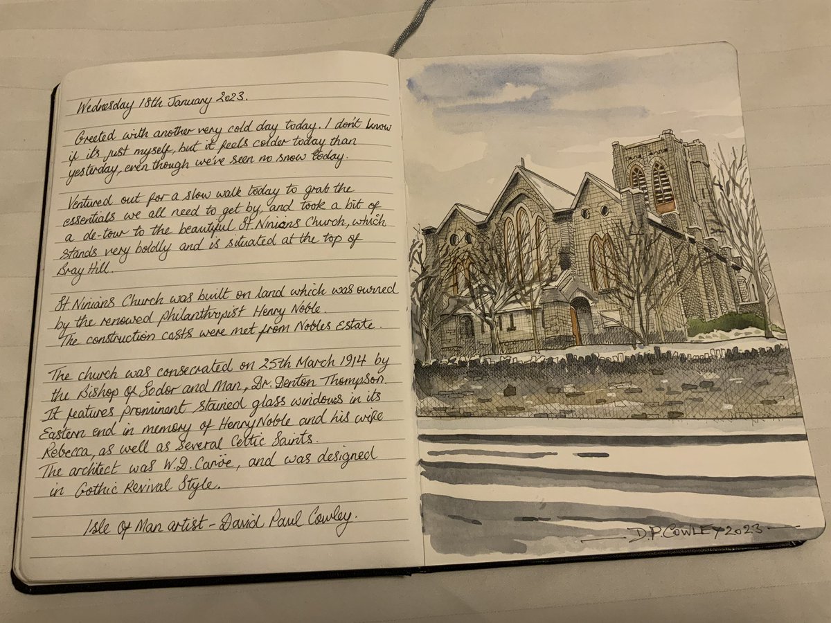 Sketch Therapy, wintery journal entry… 🥶 ✏️…🇮🇲
#stninianschurch #stninians #gothicstyle #manxchurches #iom #isleofmanlife #isleofmanheritage #inkandwatercolor #artjournaling