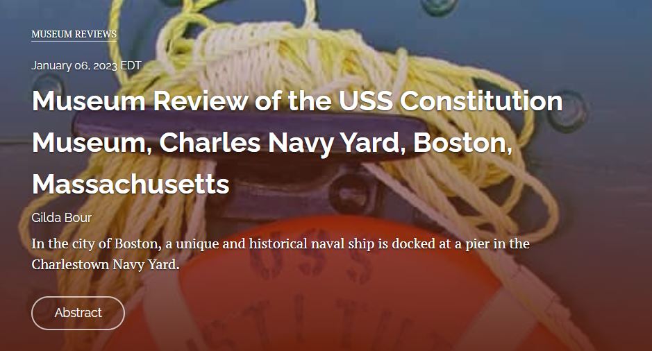 SaberScroll's tweet photo. Going to Boston anytime soon? If so, check this out! The latest museum review in the December 2022 issue captures "Old Ironsides" in all her glory and intrigue. Read here for free! @AmericanMilU @APUSAlumni @AHAhistorians @AmericanPublicU 
https://t.co/zEbWPFouP3 https://t.co/4PWSle8fiR