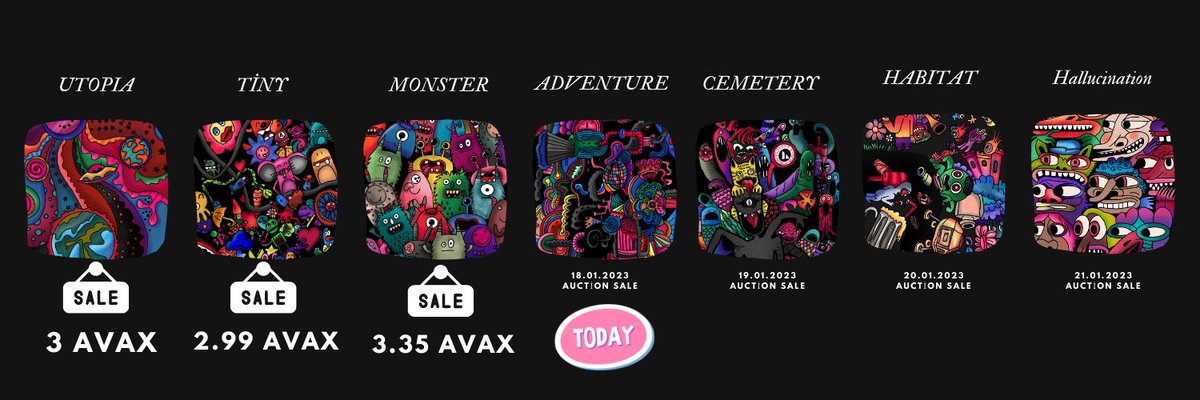 Hello guys!

The third piece of my "Complex Dreams" collection was sold from "Monsters" 3.35 avax.

“Adventure” is on auction for 24 hours.

link below👇🏼
marketplace.kalao.io/nft/0x1e20bcb9…