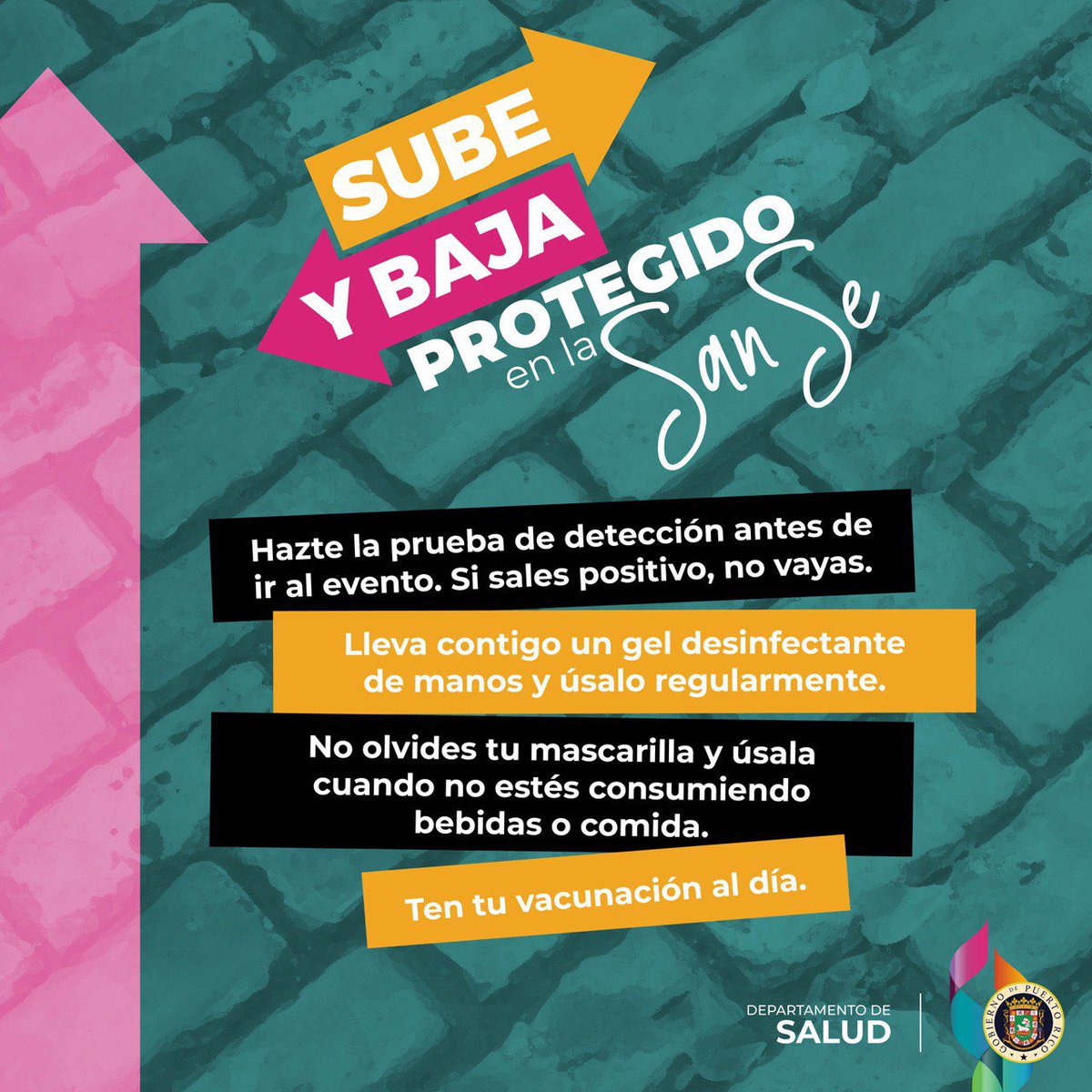 desaludpr's tweet photo. Disfruta de las Fiestas de la Calle San Sebastián mientras tomas las medidas para prevenir el contagio con COVID-19. https://t.co/qbZ32Sf6M8