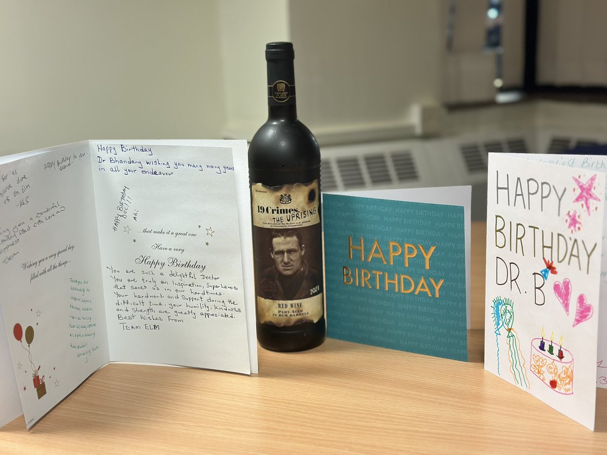 BhandaryNishan's tweet photo. Every birthday is special. This year it has been unbelievably special with lots of kindness & blessings including staff singing songs, cards and my patients surprising me with the birthday song! THANK YOU #TeamElm https://t.co/vGPlBDidPt
