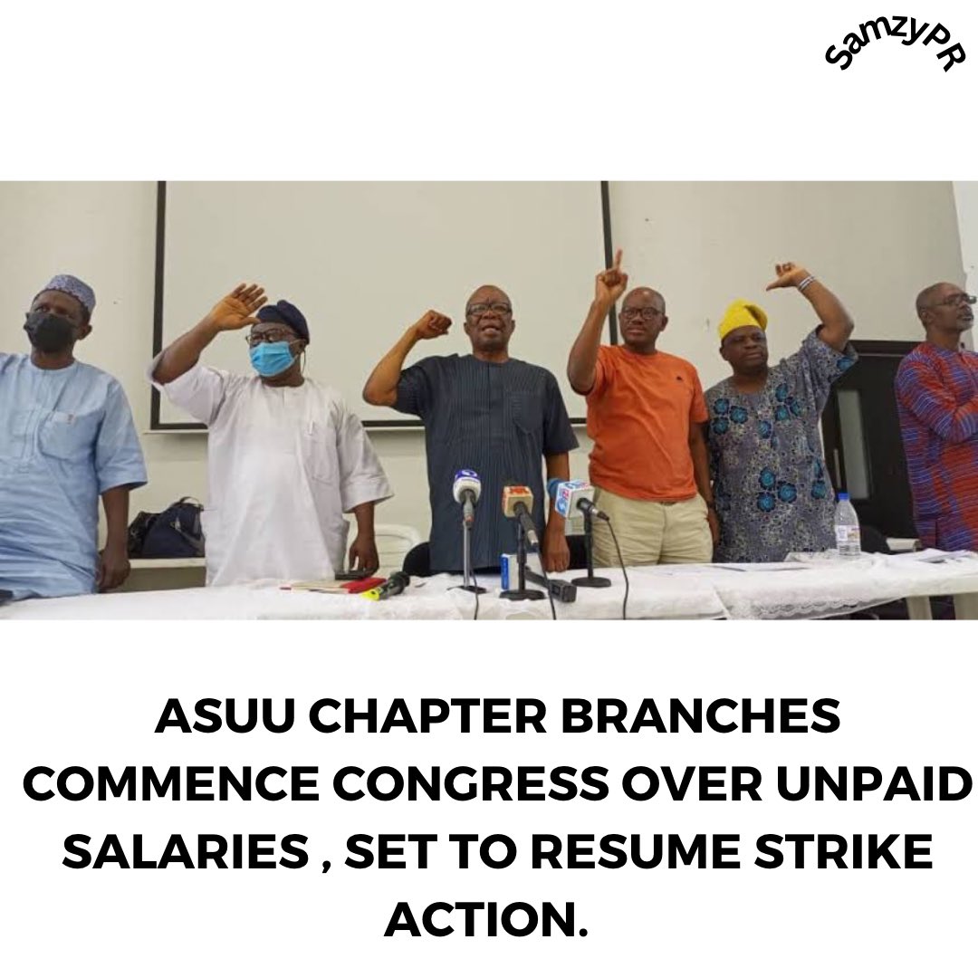 ASUU branches across the Nation have commenced congress in line with the recent happenings between the union and the FG, unpaid areas salaries.  

Decision is deliberated on when to commence Industrial Action. 

#ASUUstrike #ASUU