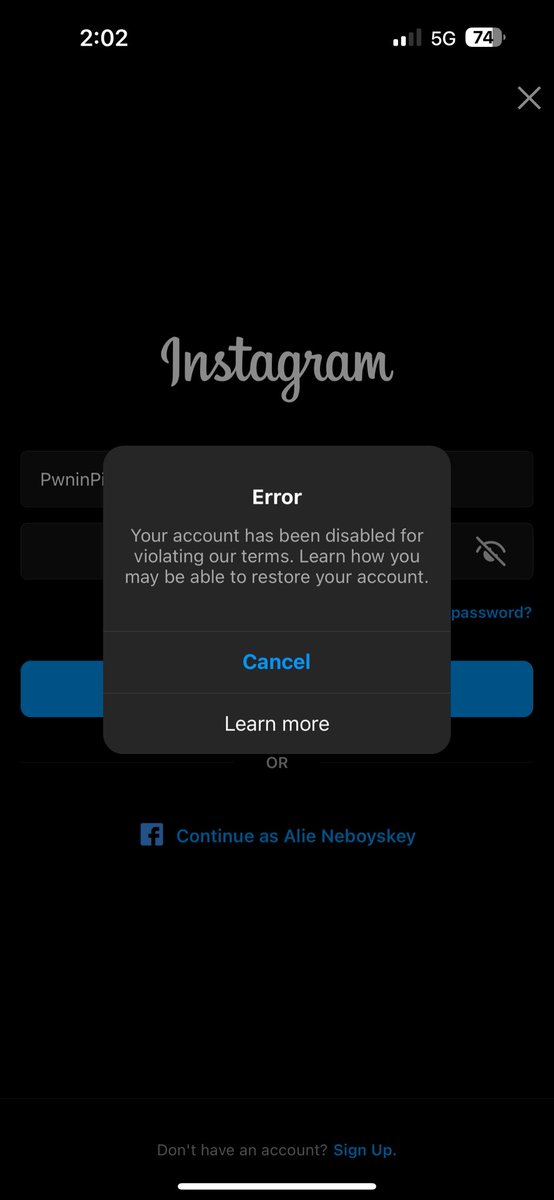 PwninPixie's tweet photo. Tell me how I go to make an @instagram account and I skip through adding contacts and connections and I IMMEDIATELY get logged out and now it says my account was banned when I haven’t even used it yet?? 🫠#instagramerror #pleasefixthis #wtf #sendhelp https://t.co/DaR9Z5Vu2r
