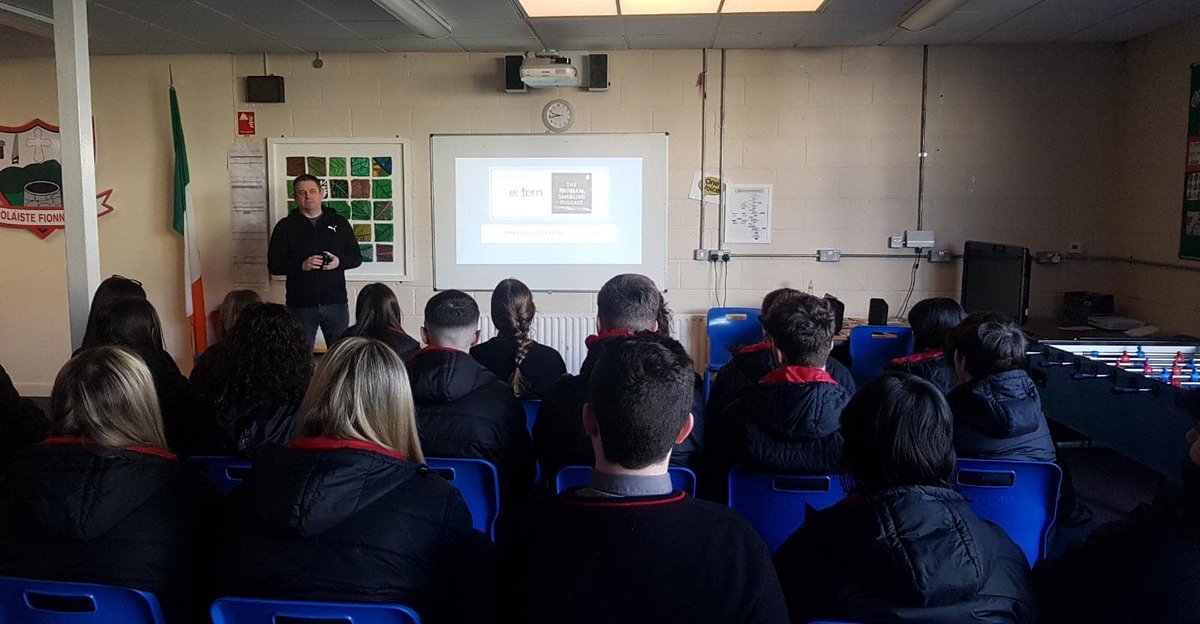 CFionnchua's tweet photo. Transition Year students enjoyed a Gambling Awareness workshop with Tony O'Reilly recently.  Tony shared his own experiences with gambling addiction with the students, and supports that are available.  #studentawareness #TYactivities https://t.co/kiP9N0XLdE