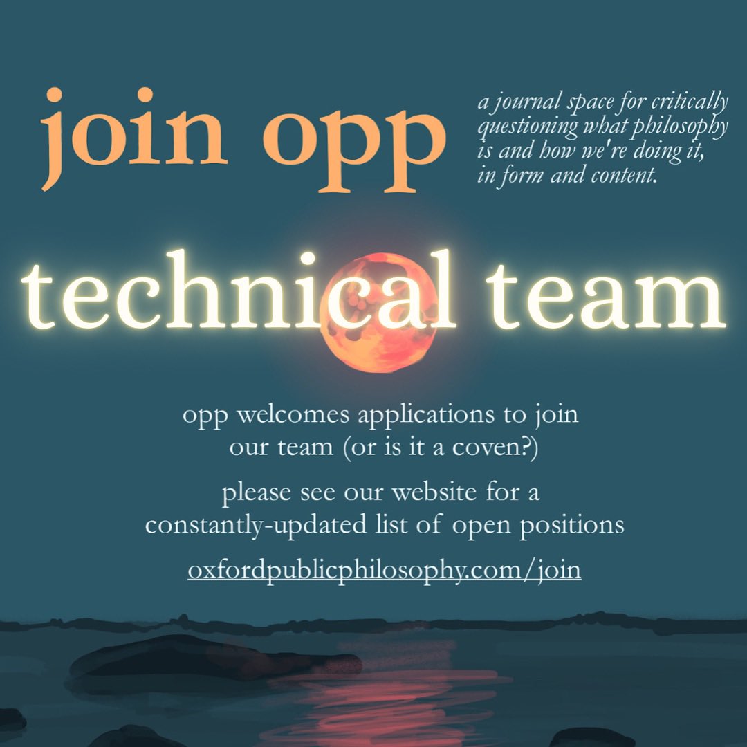 oxpubphil's tweet photo. Join #opp! Apply by sending a c.v. and statement of interest to alice.winham@lmh.ox.ac.uk, dilara.koz@bnc.ox.ac.uk, and virginie.simoneau-gilbert@pmb.ox.ac.uk. 

opp is taking applications for the following positions:

https://t.co/vygVATuIJ1 https://t.co/jz2pzGZ8Y1