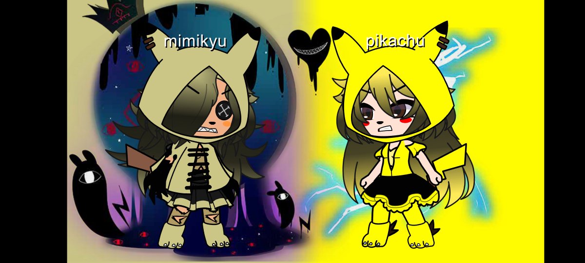 playernight8's tweet photo. Mimikyu and Pikachu about to fight
#gachaclub #pikachu #GenerationI #pokemonmimikyu #Mimikyu #GenerationVII #GenerationVIII #fakepikachu https://t.co/CLfNiG9rYZ